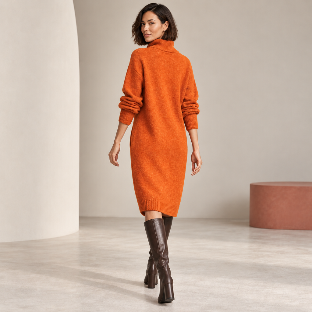 Maristelle | Elegant Jumper Dress for Women with Refined High-Neck Silhouette