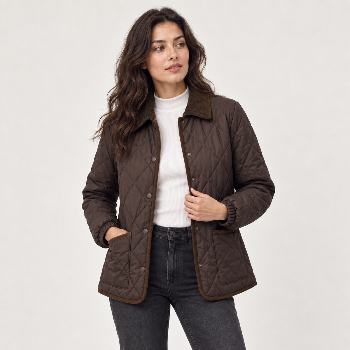 Anaelle | Timeless Quilted Jacket for Women with Heritage Corduroy Collar