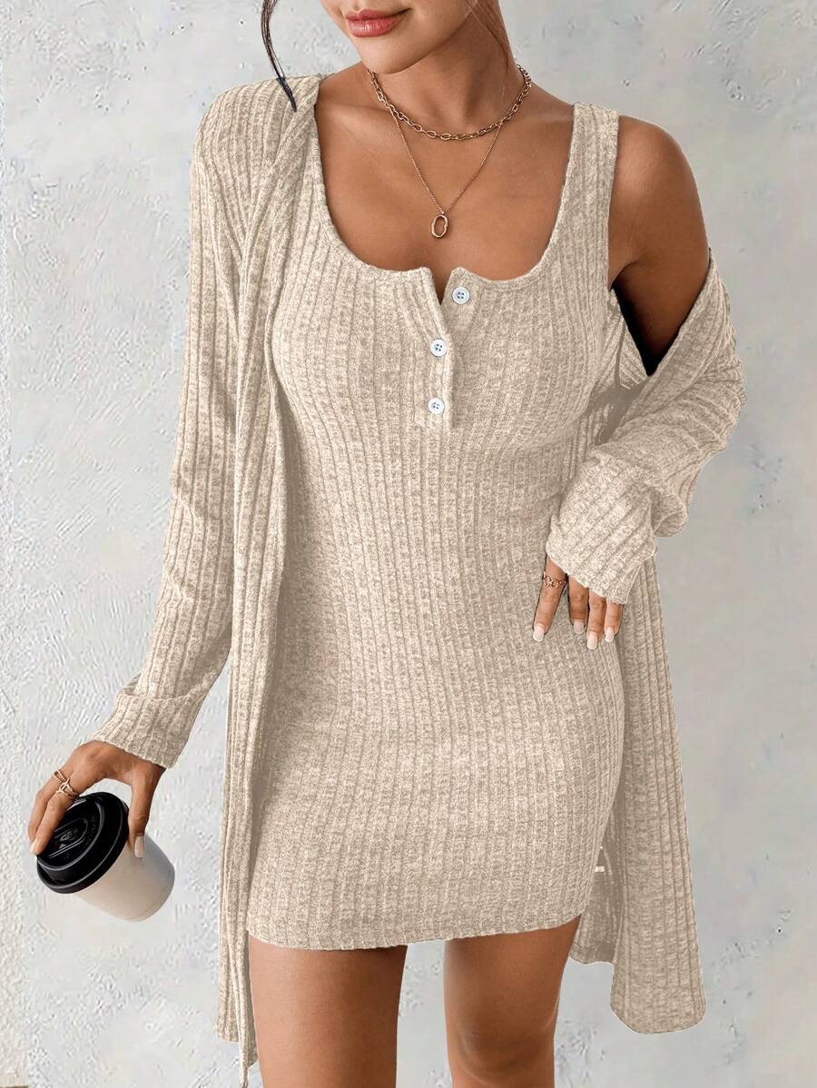 SHEIN Women's Sexy 2 Pieces Blue Dress, Autumn/Winter