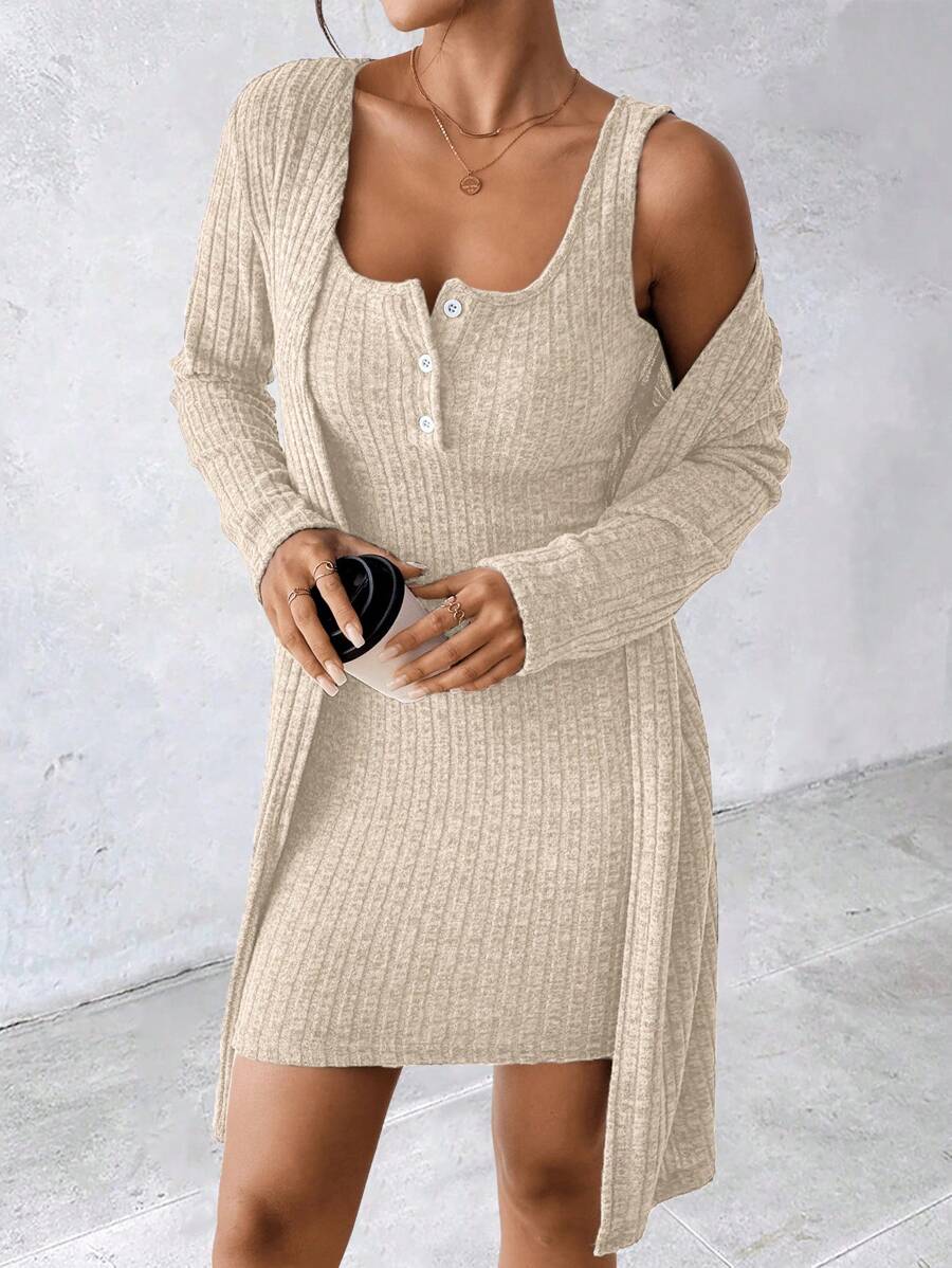 SHEIN Women's Sexy 2 Pieces Blue Dress, Autumn/Winter