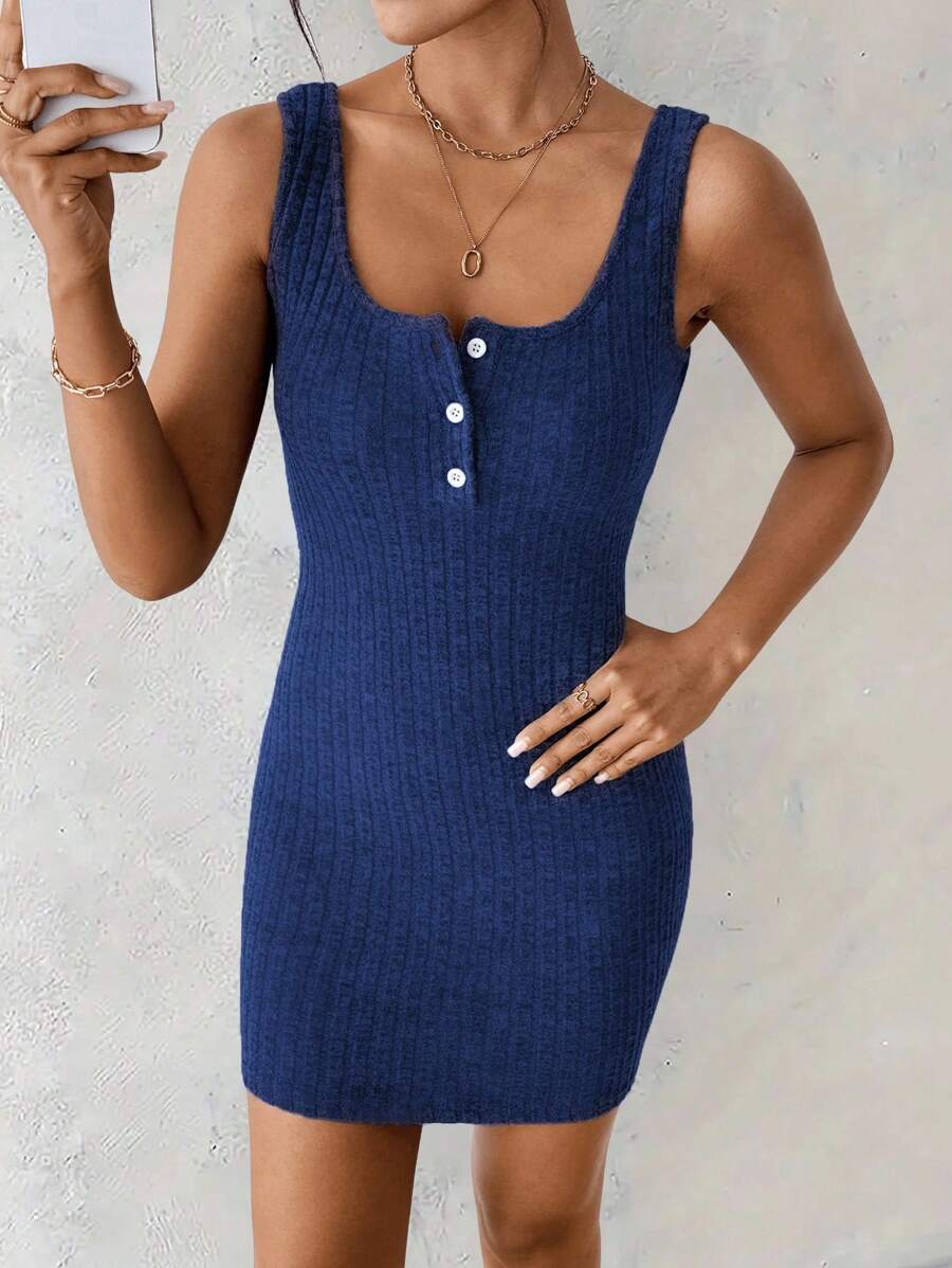 SHEIN Women's Sexy 2 Pieces Blue Dress, Autumn/Winter