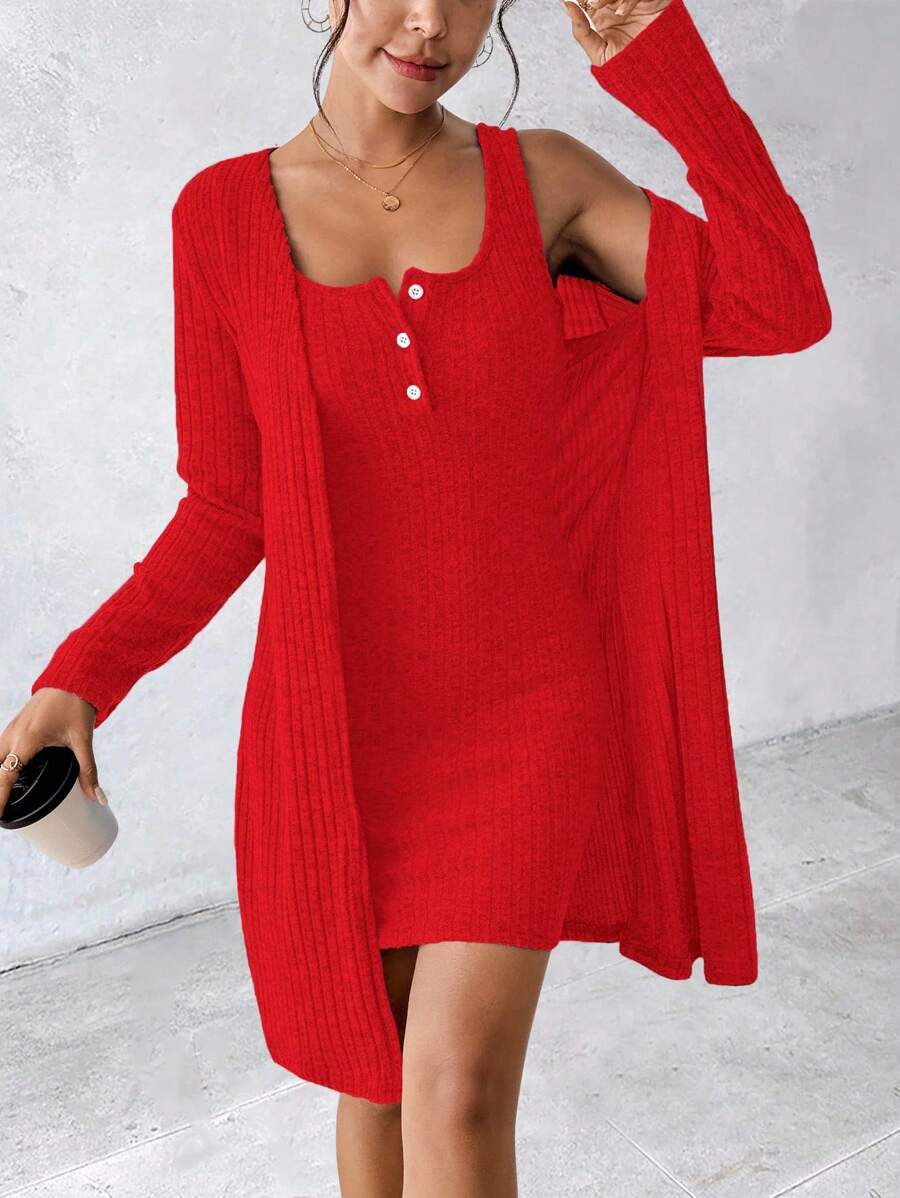 SHEIN Women's Sexy 2 Pieces Blue Dress, Autumn/Winter