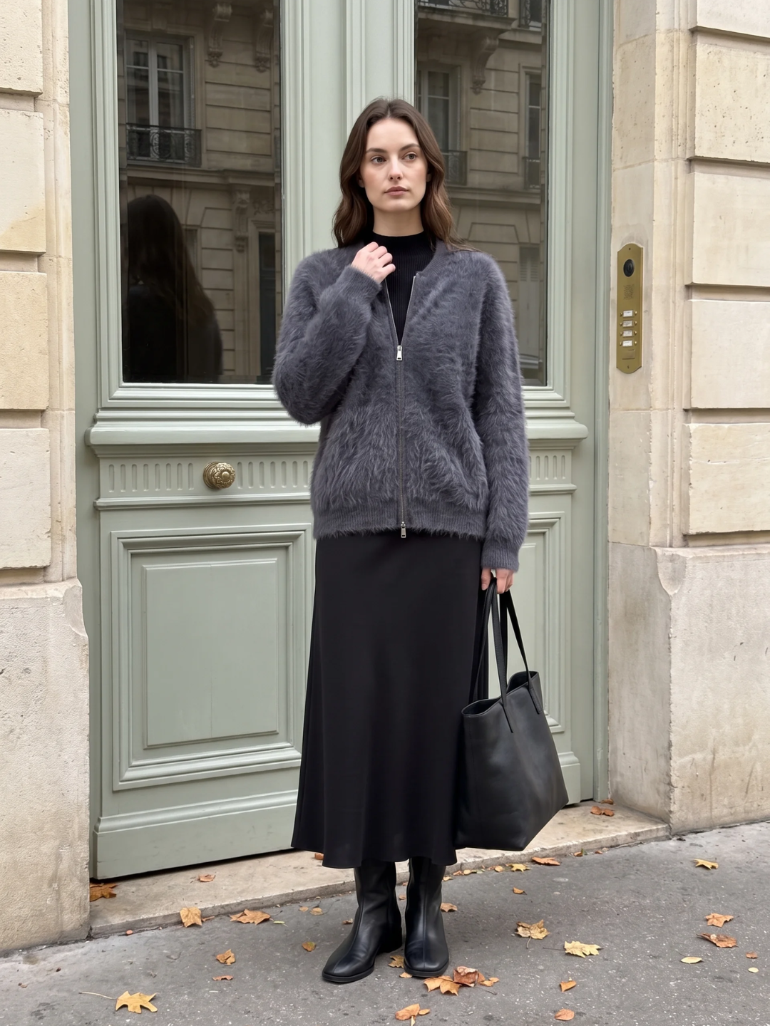 Amelia | Zip-Up Knit Cardigan, Brushed Soft Winter Knitwear