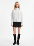 Emily | Polka Dot Stand Collar Jacket, Drawcord Hem Autumn Coat
