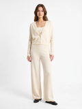 Emmeline | Button Front Knit Two Piece Set, Wide Leg Loungewear Co-ord