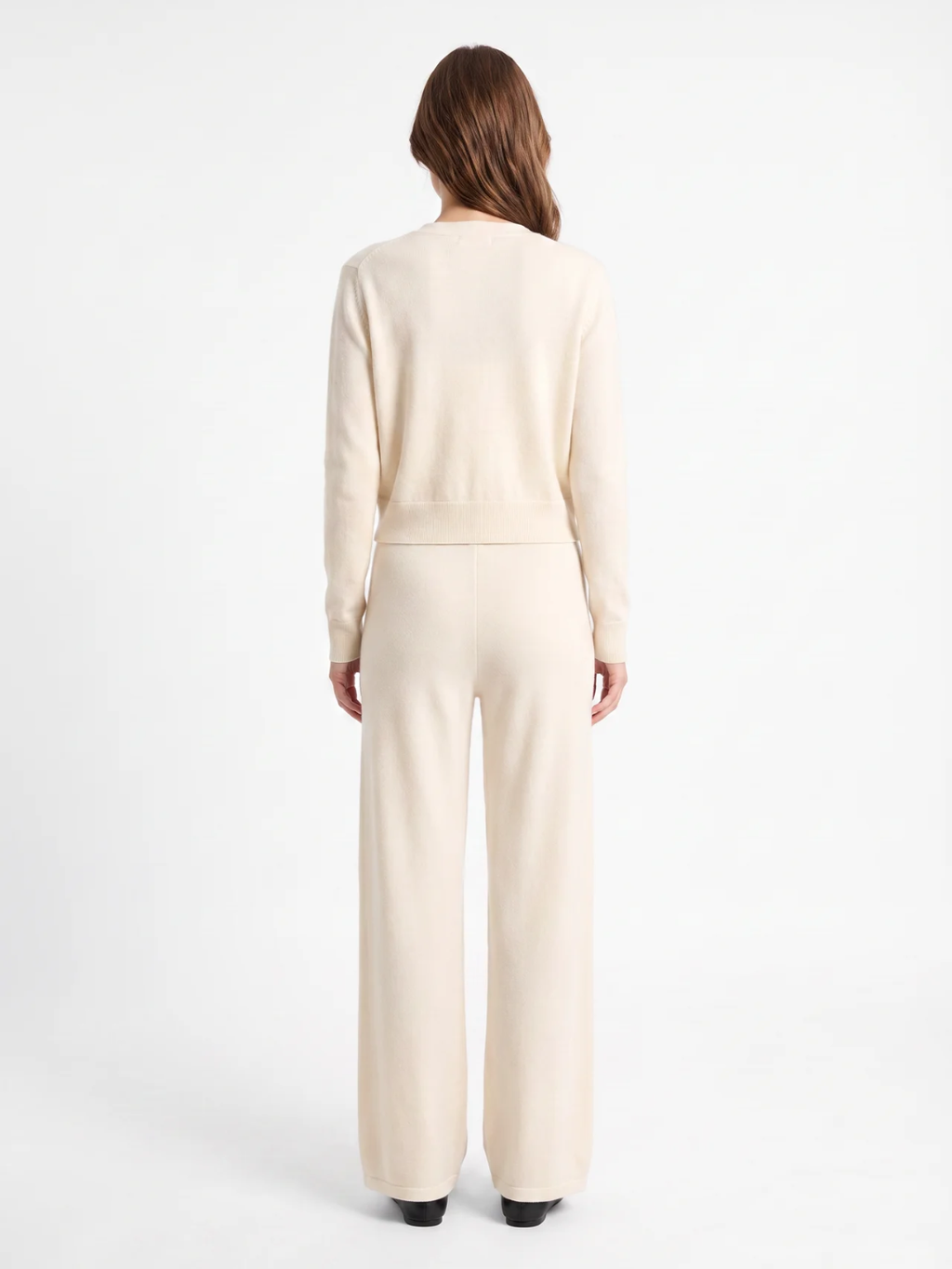 Emmeline | Button Front Knit Two Piece Set, Wide Leg Loungewear Co-ord
