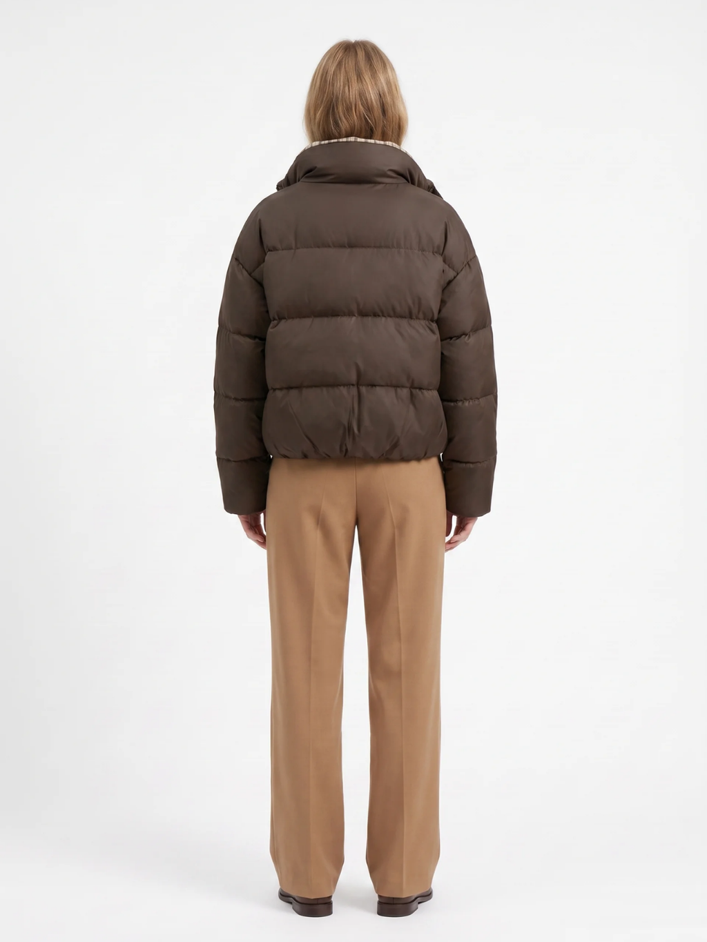 Daisy | Cropped Puffer Jacket, Stand Collar Quilted Winter Coat