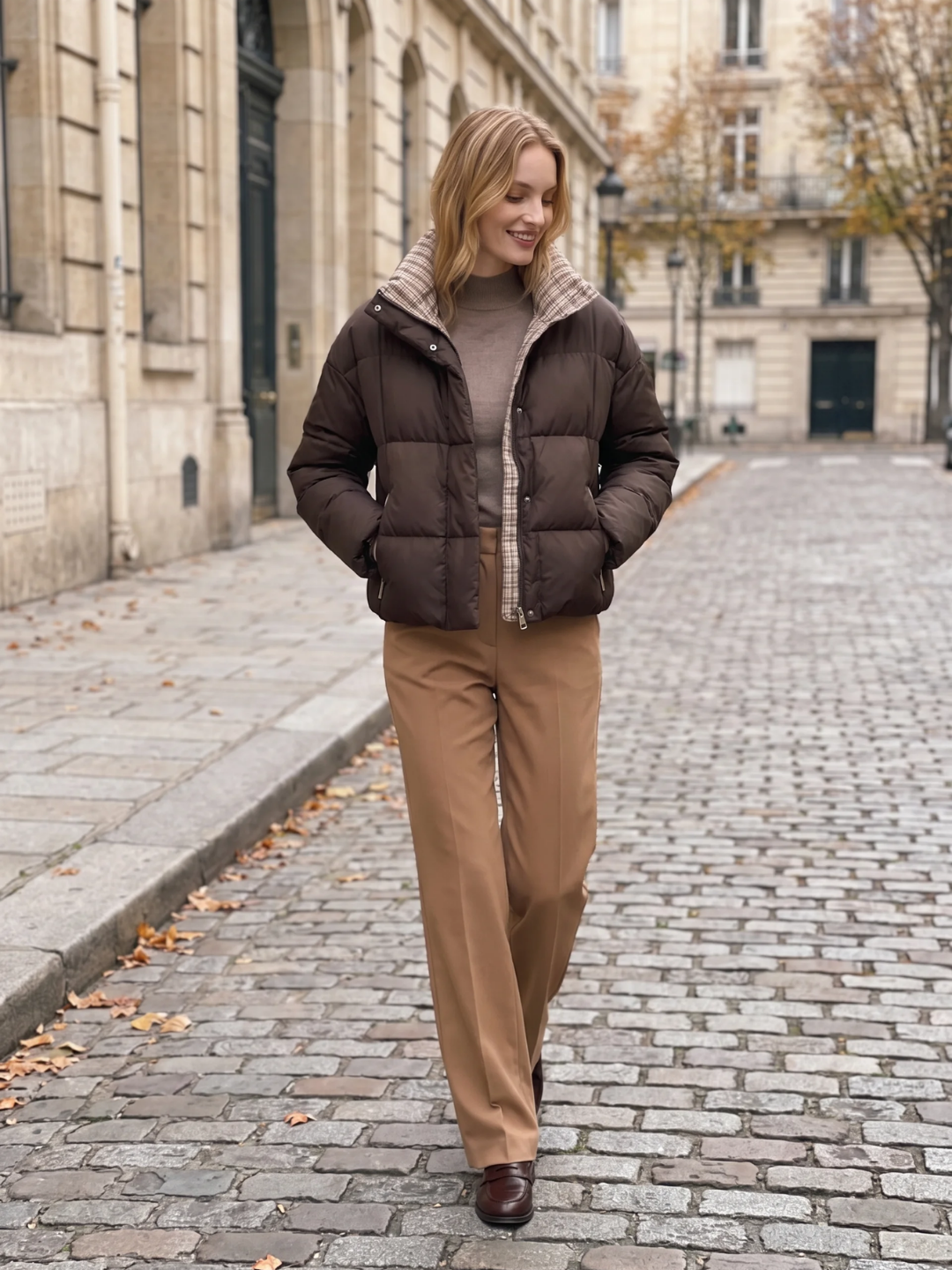Daisy | Cropped Puffer Jacket, Stand Collar Quilted Winter Coat