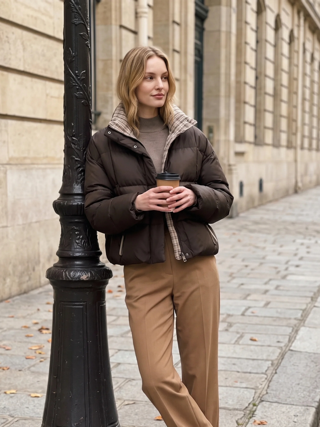 Daisy | Cropped Puffer Jacket, Stand Collar Quilted Winter Coat
