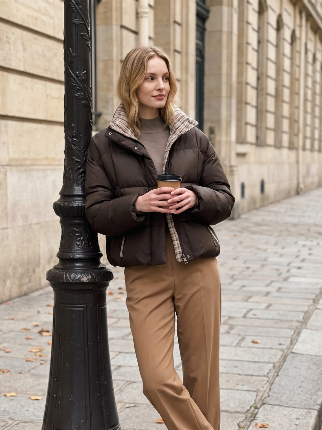 Daisy | Cropped Puffer Jacket, Stand Collar Quilted Winter Coat