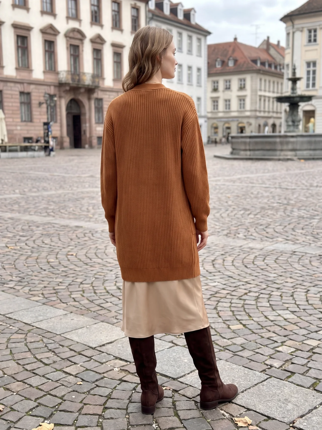 Ruby | Longline Open Front Cardigan, Ribbed Patch Pocket Winter Coatigan