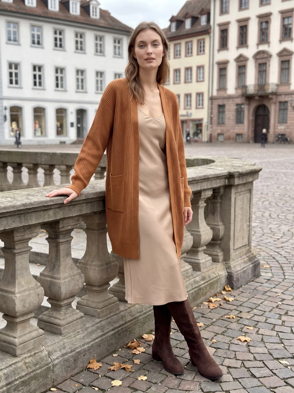 Ruby | Longline Open Front Cardigan, Ribbed Patch Pocket Winter Coatigan