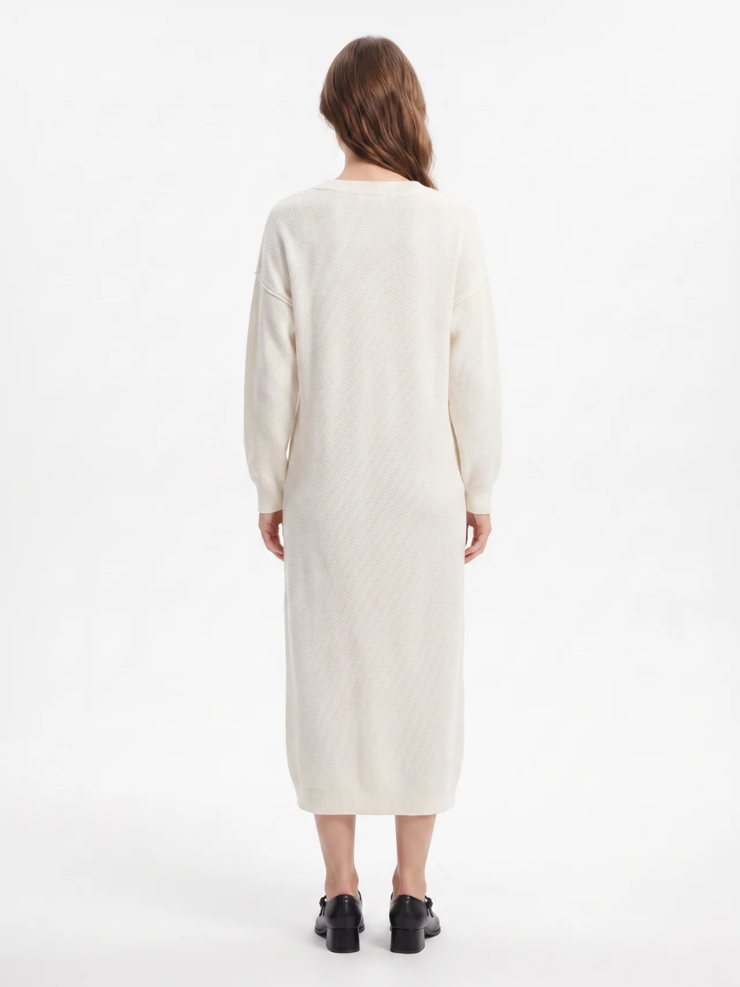Rosie | Button Neck Knit Midi Dress, Long Sleeve Winter Jumper Dress
