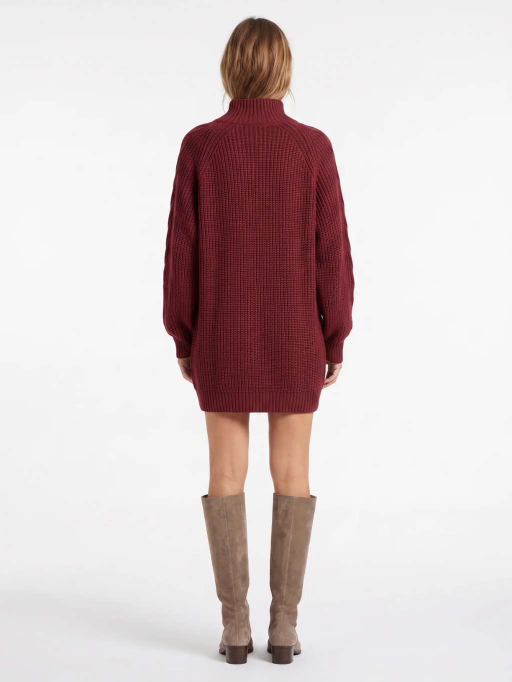 Maisie | Roll Neck Knit Jumper Dress, Oversized Winter Sweater Dress