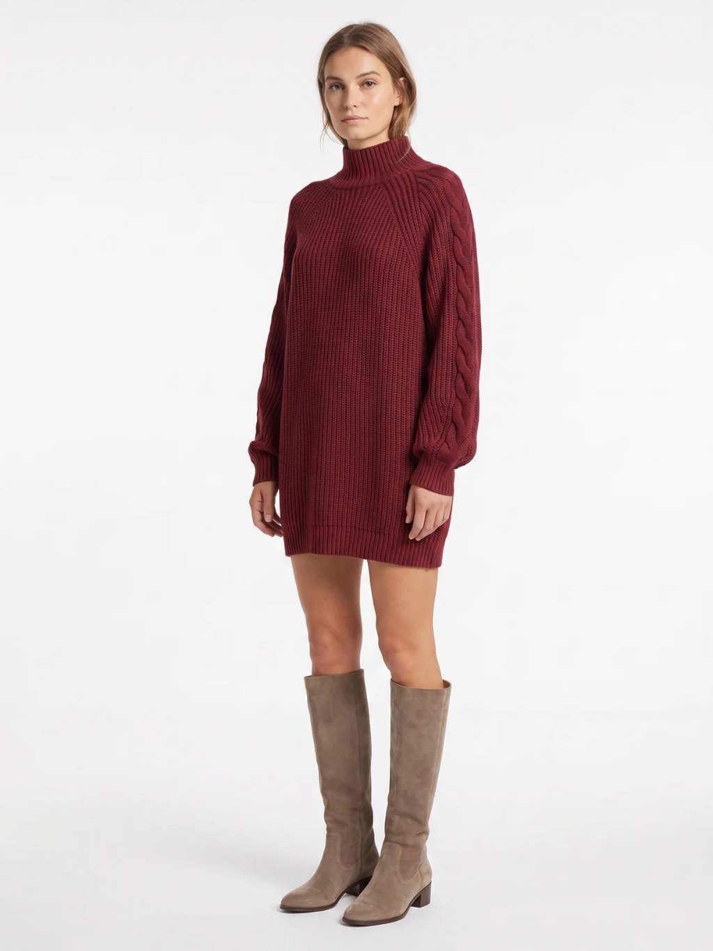 Maisie | Roll Neck Knit Jumper Dress, Oversized Winter Sweater Dress