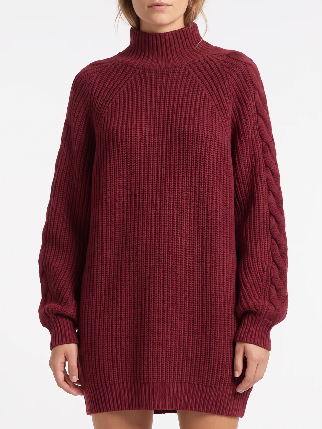 Maisie | Roll Neck Knit Jumper Dress, Oversized Winter Sweater Dress