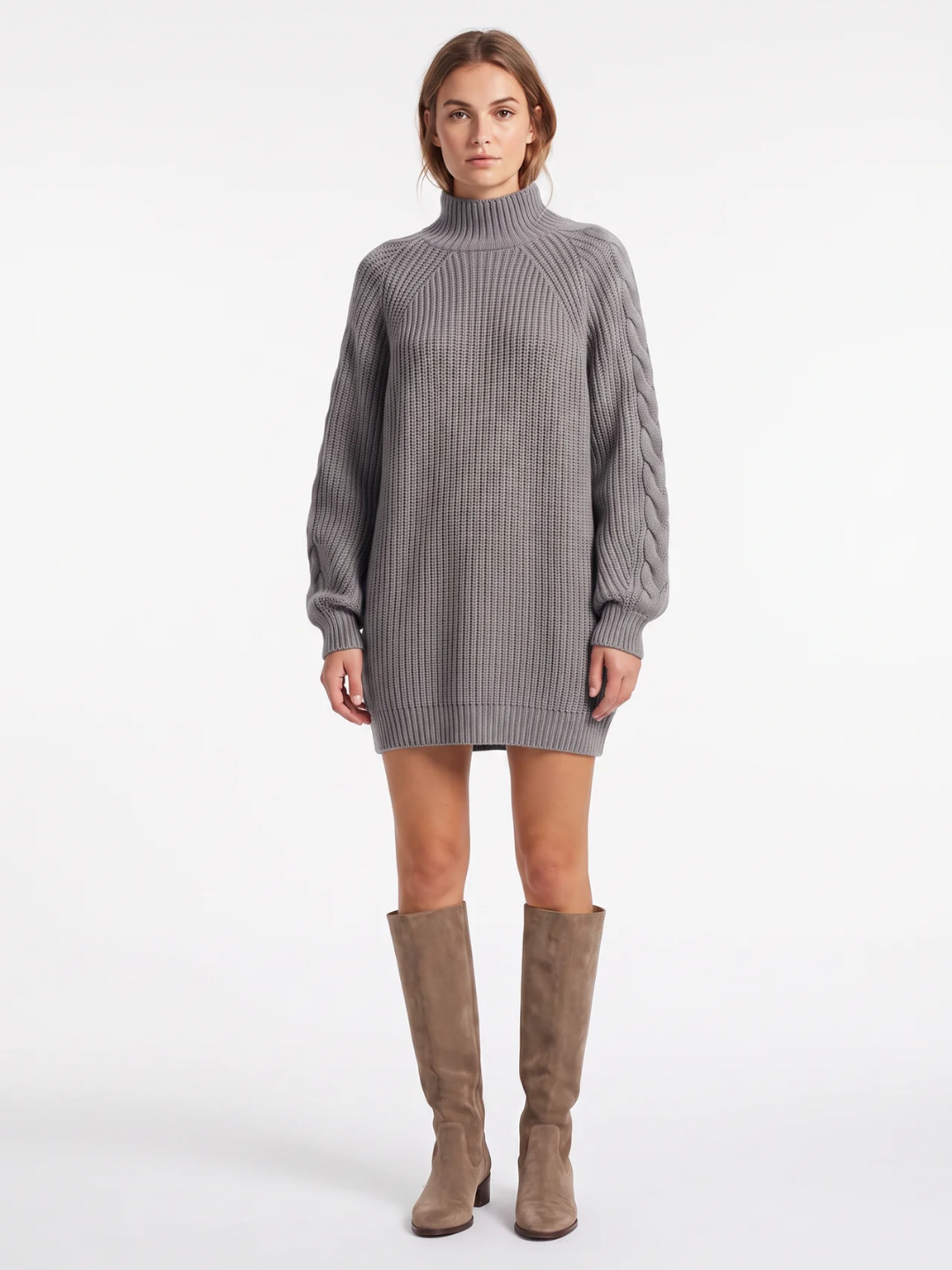 Maisie | Roll Neck Knit Jumper Dress, Oversized Winter Sweater Dress