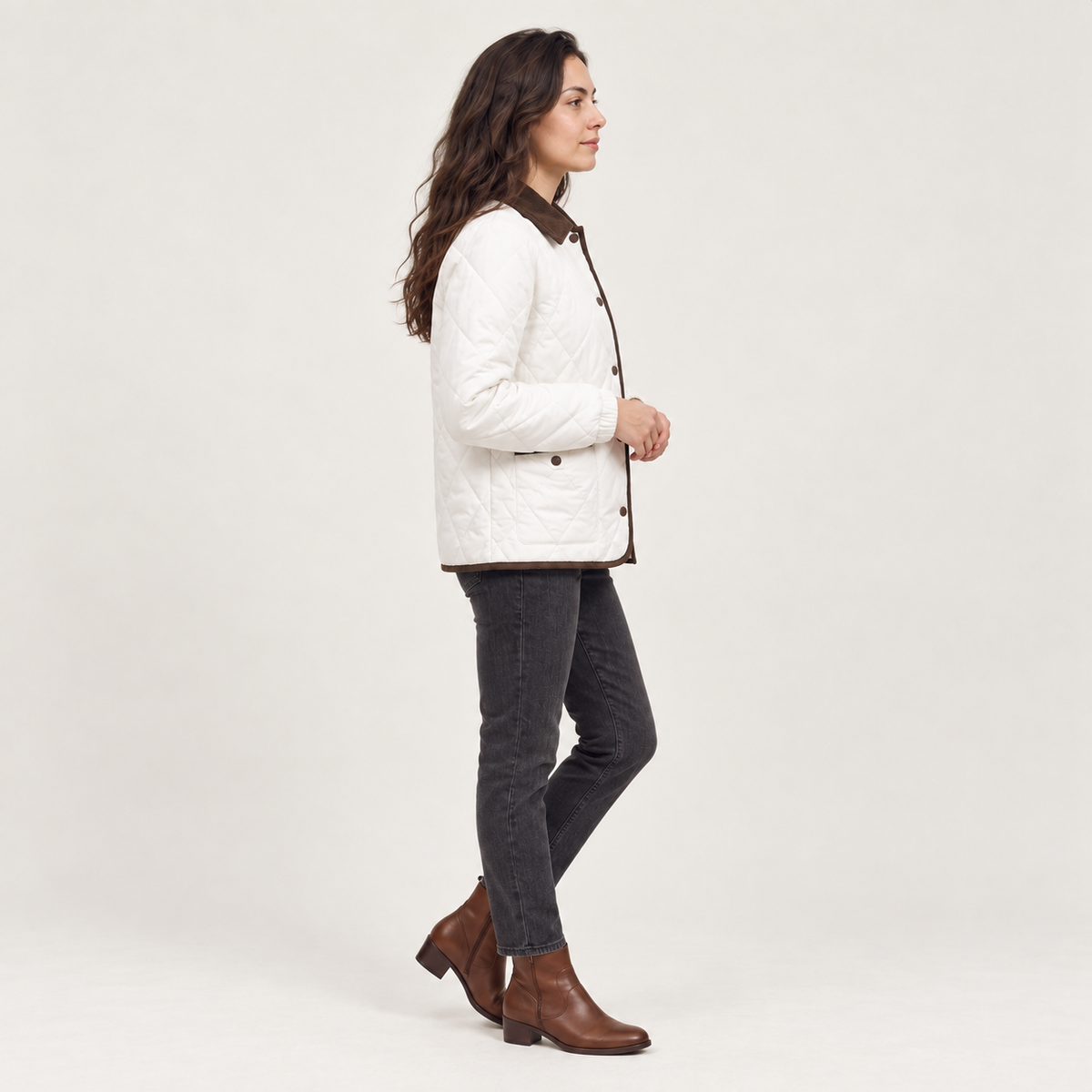 Anaelle | Timeless Quilted Jacket for Women with Heritage Corduroy Collar