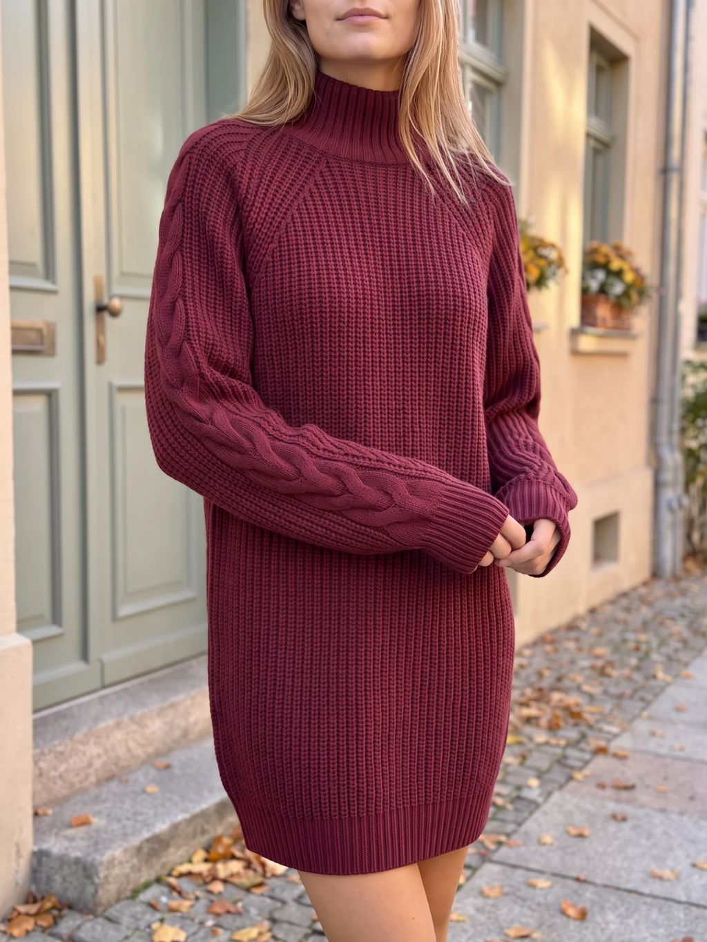 Maisie | Roll Neck Knit Jumper Dress, Oversized Winter Sweater Dress