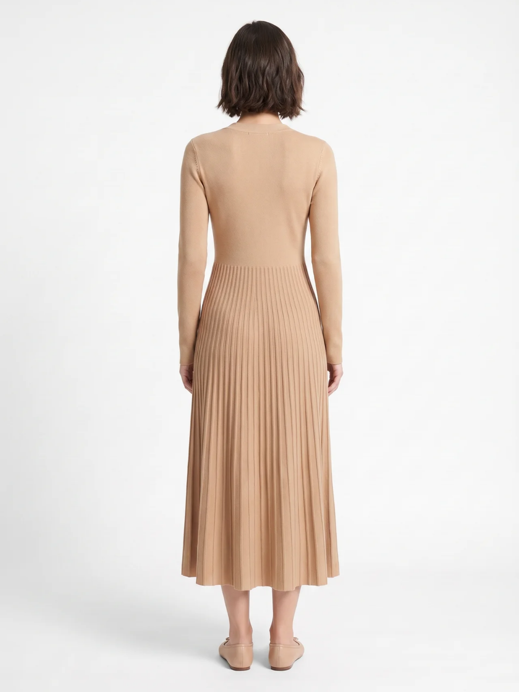 Martha | Ribbed Knit Maxi Dress, Button Front V-Neck Winter Jumper Dress