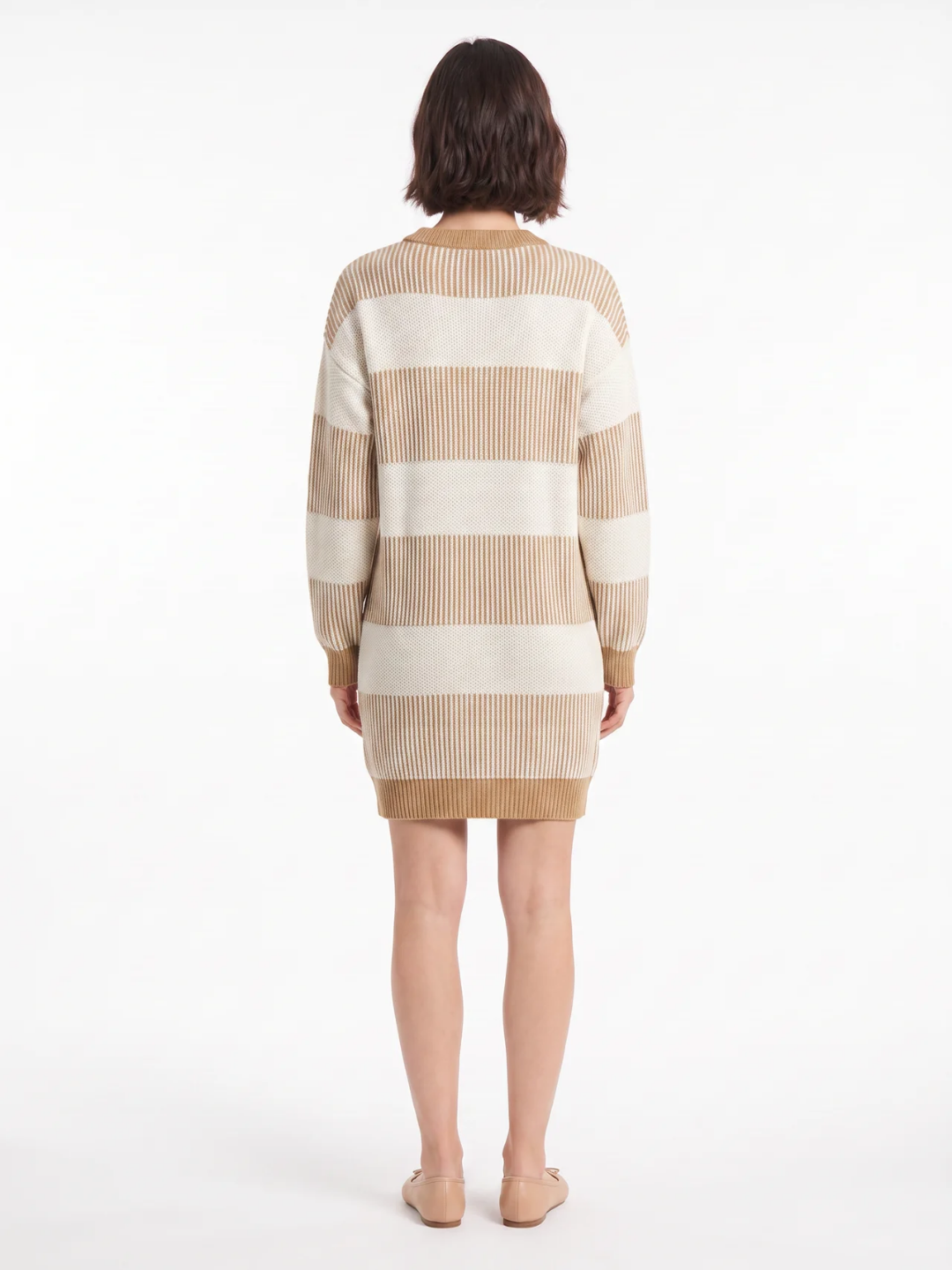 Edith | Striped Knit Mini Jumper Dress, Long Sleeve Winter Sweater Dress