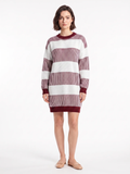 Edith | Striped Knit Mini Jumper Dress, Long Sleeve Winter Sweater Dress