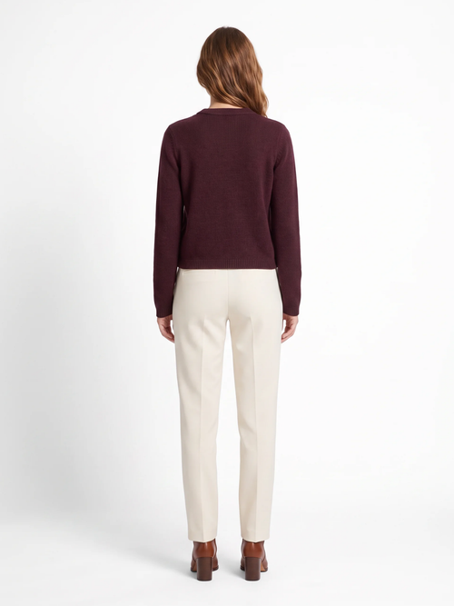 Eleanor | Button-Front Knit Cardigan, Cropped Autumn Winter Layering Sweater