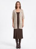 Marjorie | Openwork Knit Cardigan, Short Sleeve Open Front Summer Cover-Up