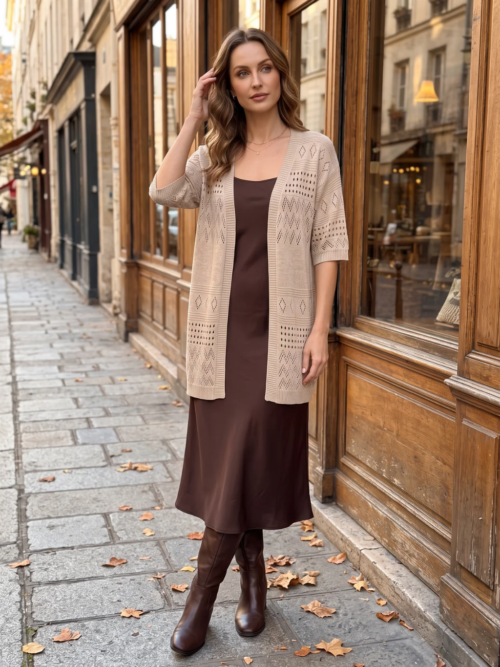 Marjorie | Openwork Knit Cardigan, Short Sleeve Open Front Summer Cover-Up