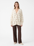 Susannah | Striped Knit Button Cardigan, Oversized V-Neck Autumn Knitwear