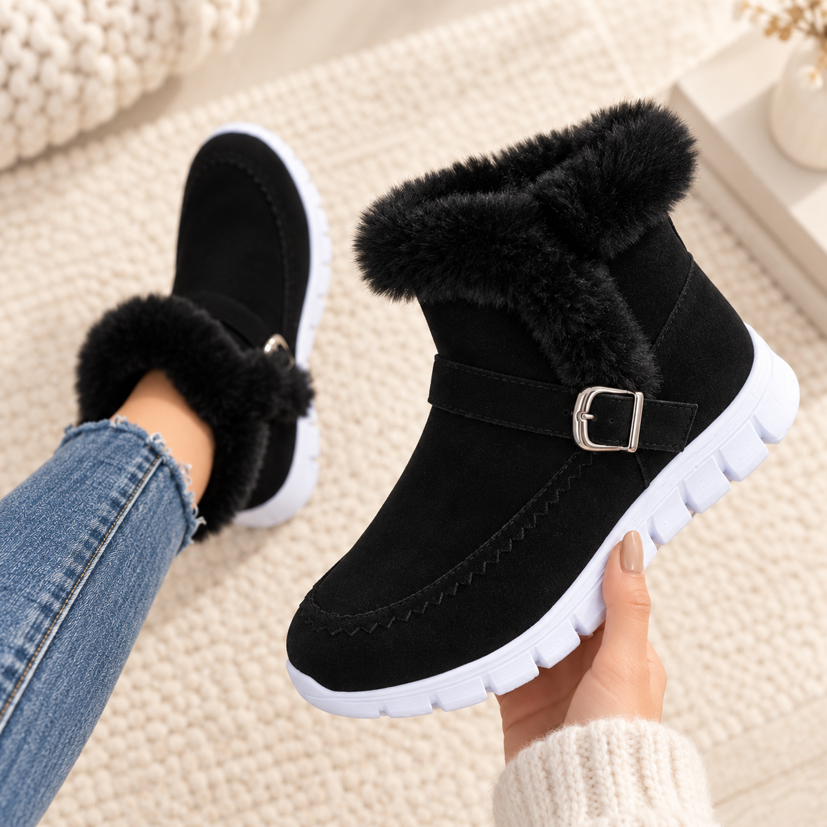Calla | Cosy Faux Suede Ankle Boots for Women