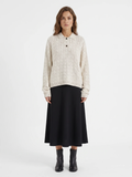 Catherine | Cable Knit Polo Jumper, Half-Button Winter Pullover
