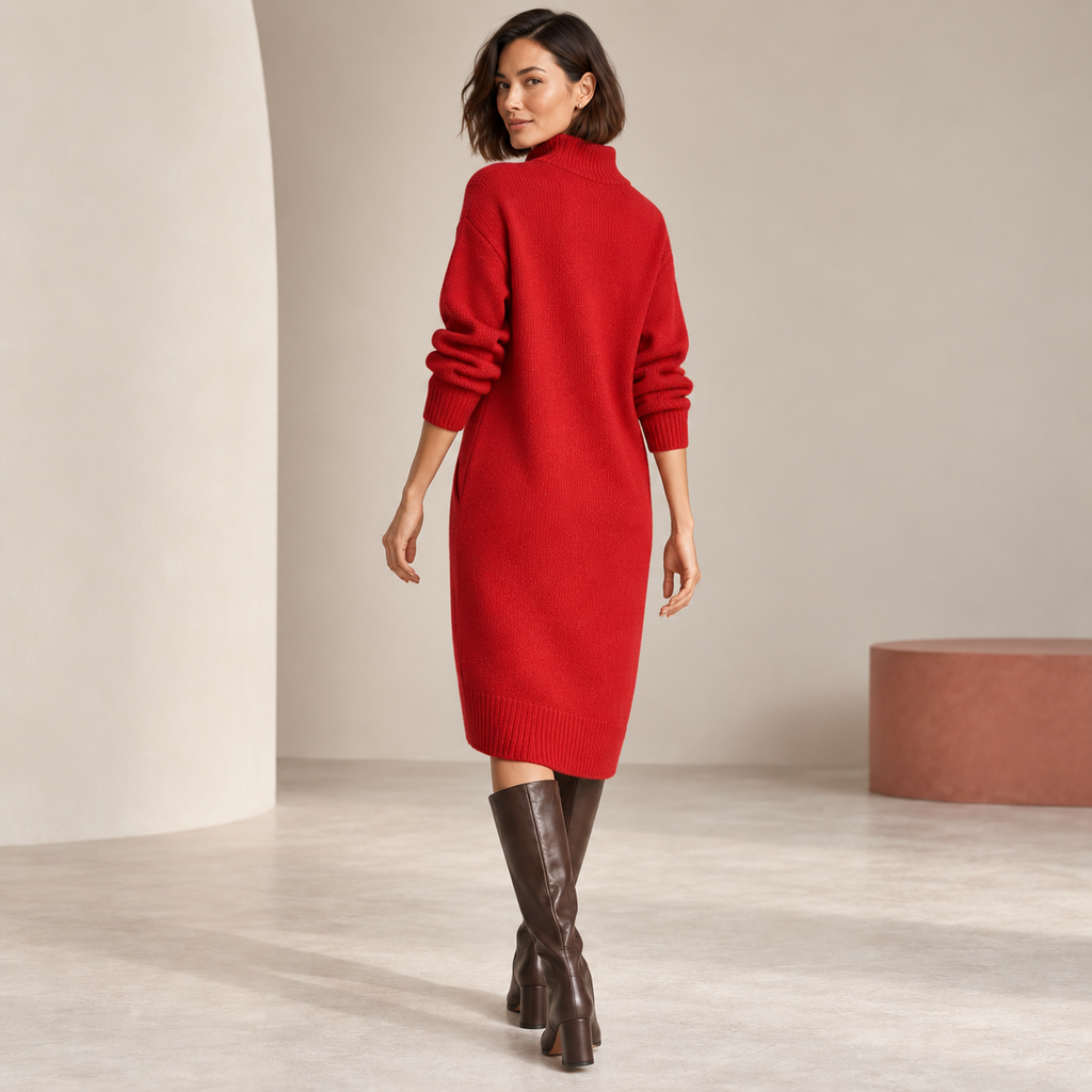 Maristelle | Elegant Jumper Dress for Women with Refined High-Neck Silhouette