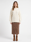 Vivienne | Diamond Cable Knit Jumper, Chunky Crew Neck Winter Sweater