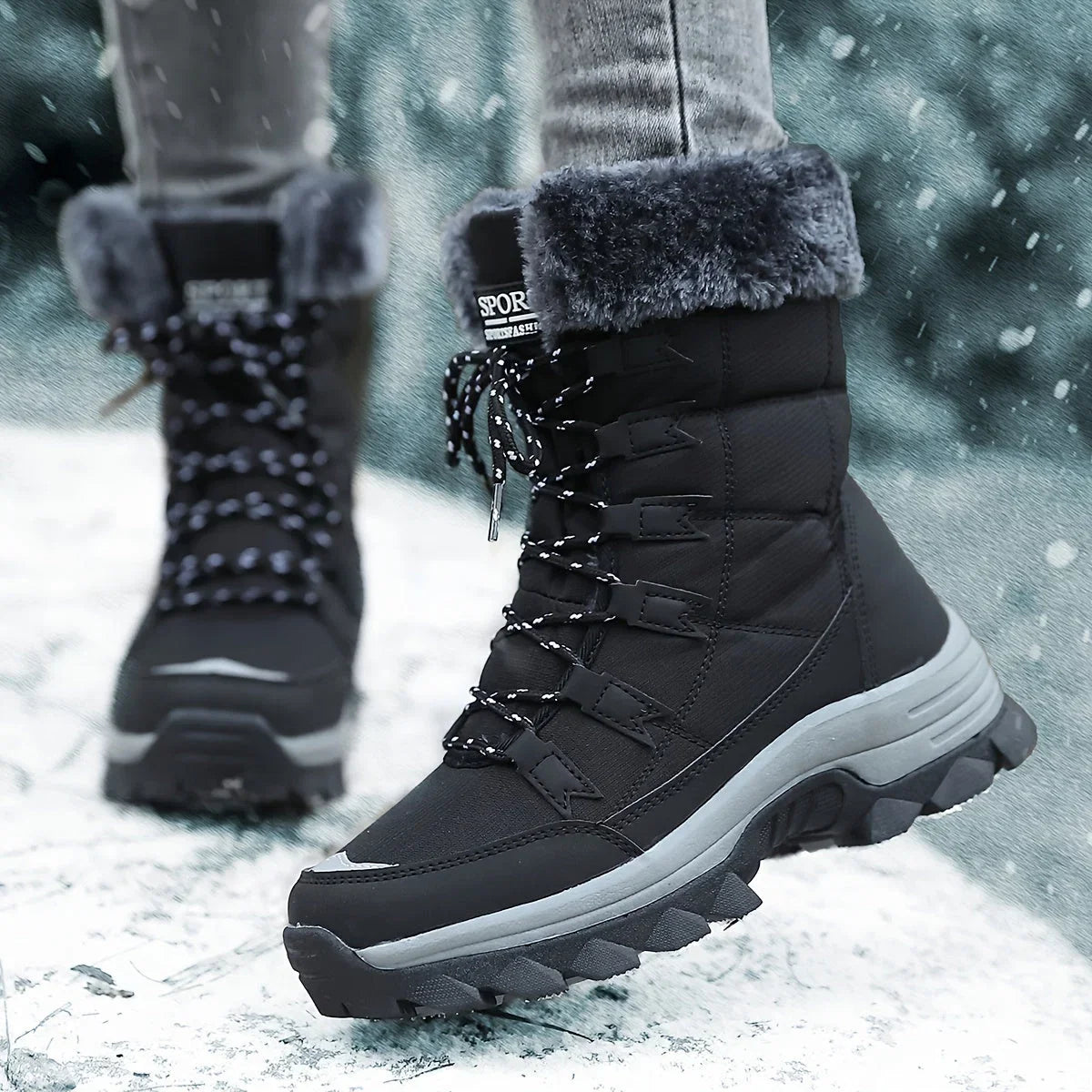 Women's Winter Boots | Cushioned Faux Fur Snow Boots