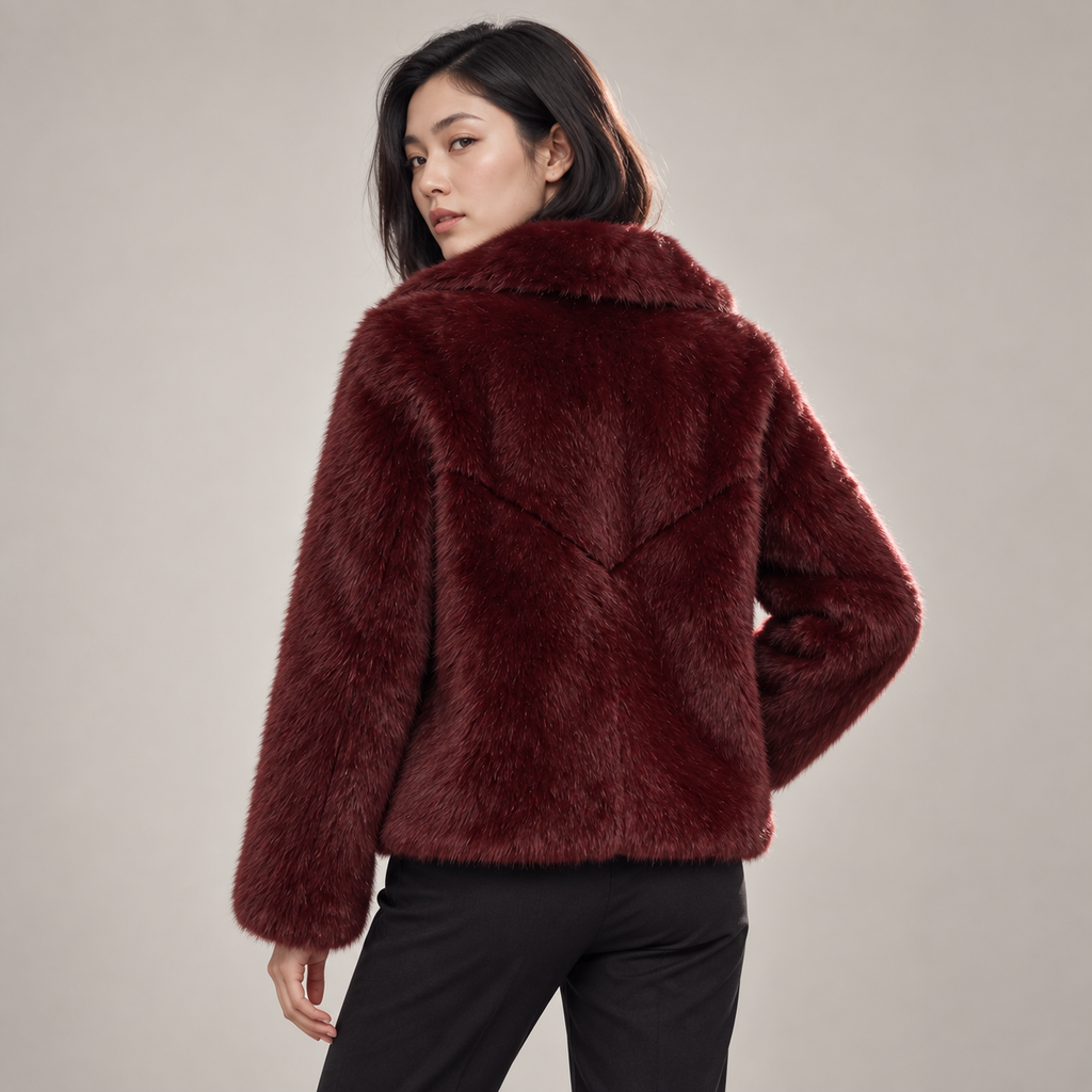 Lucienne | Chic Brown Fur Coat for Women with Plush Statement Texture