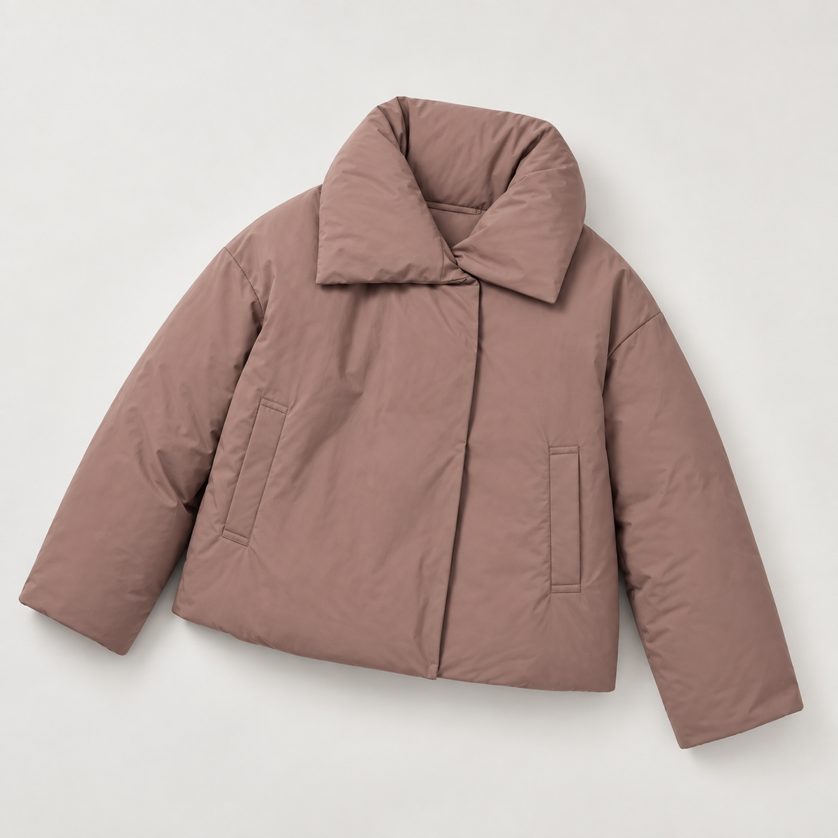 Delphine | Effortless Womens Brown Puffer Coat with Oversized Contemporary Fit