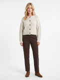 Arabella | Cable Knit Button Cardigan, Cropped Textured Winter Knitwear