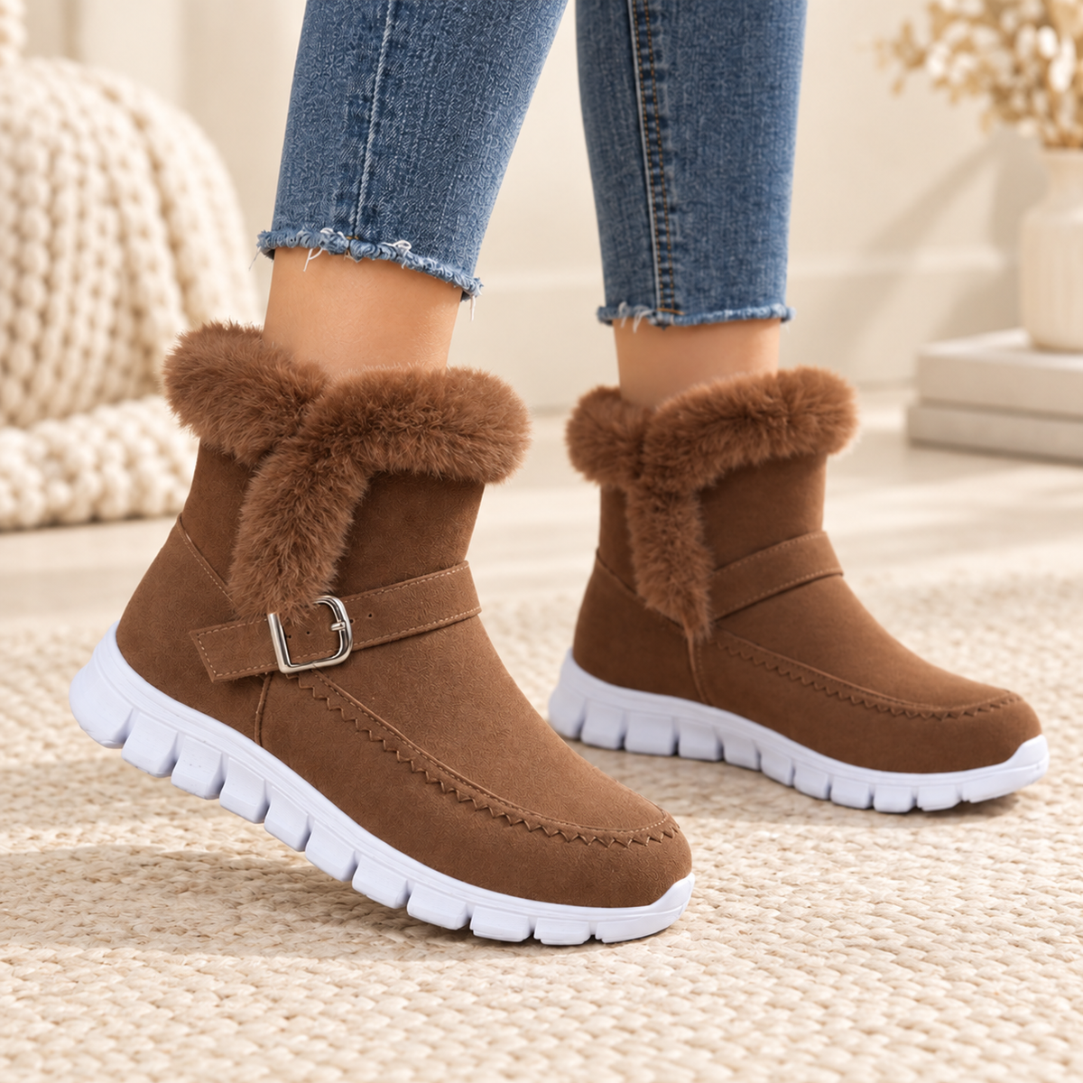 Calla | Cosy Faux Suede Ankle Boots for Women