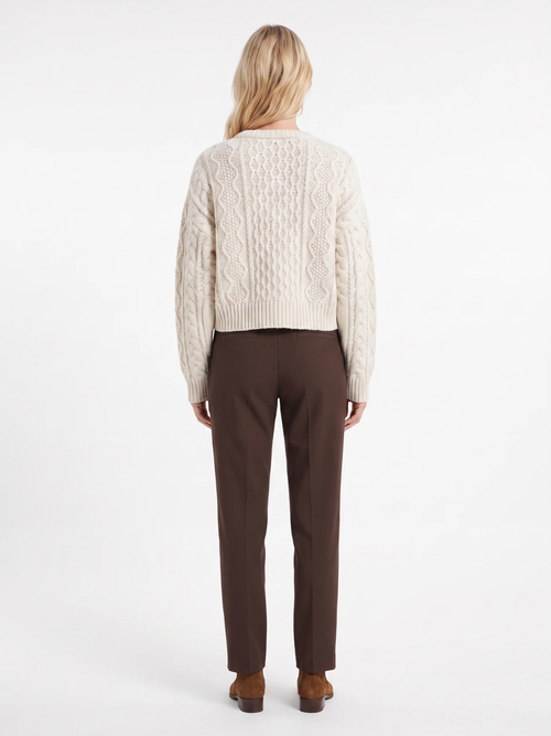 Arabella | Cable Knit Button Cardigan, Cropped Textured Winter Knitwear