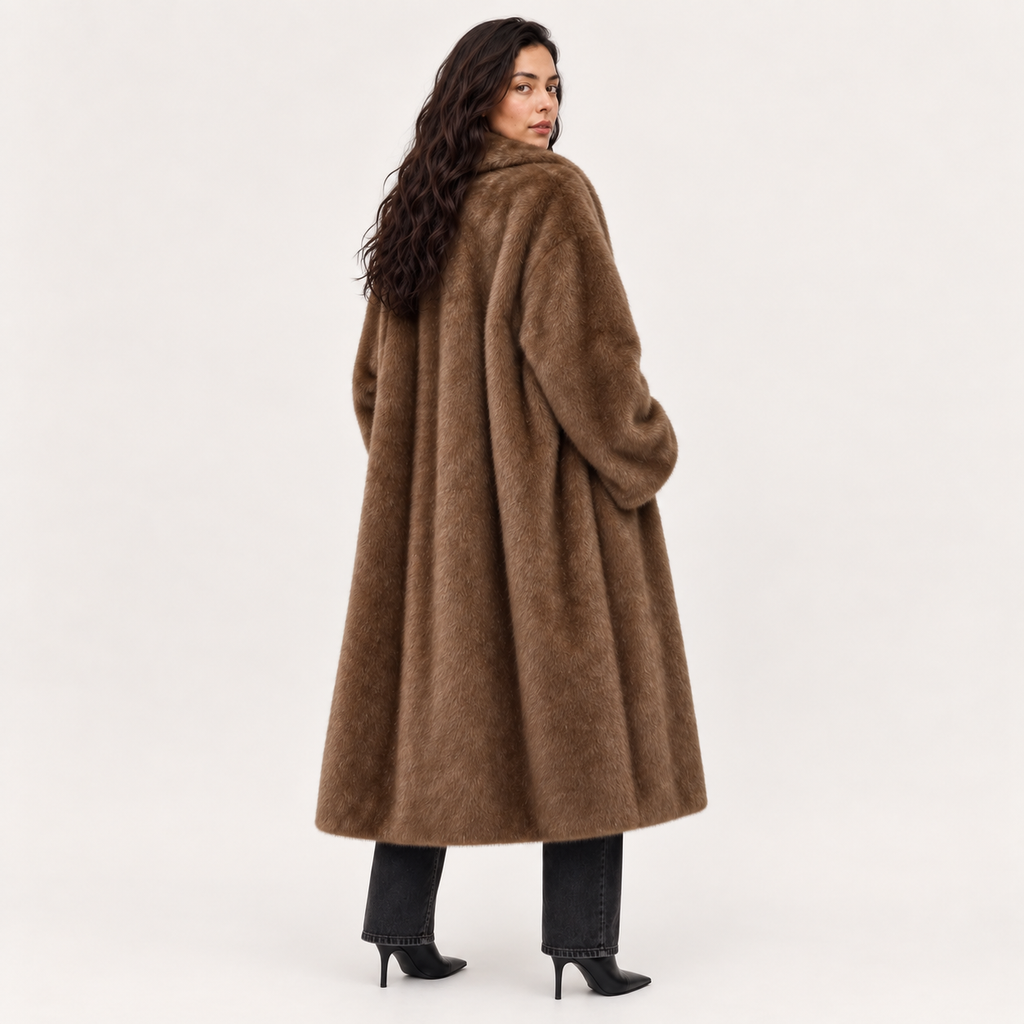 Rosalie | Sophisticated Brown Fur Coat for Women with Luxurious Longline Shape
