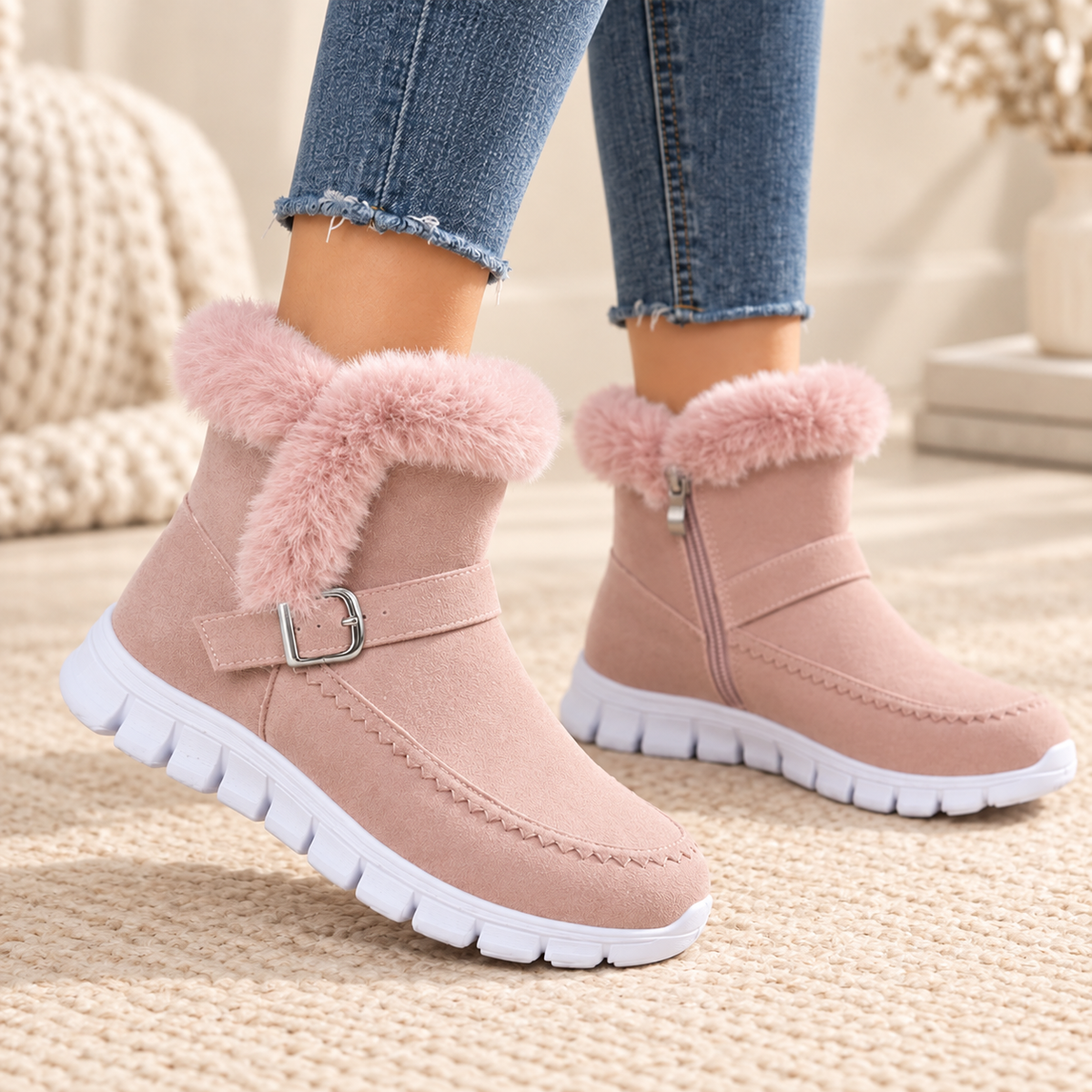 Calla | Cosy Faux Suede Ankle Boots for Women