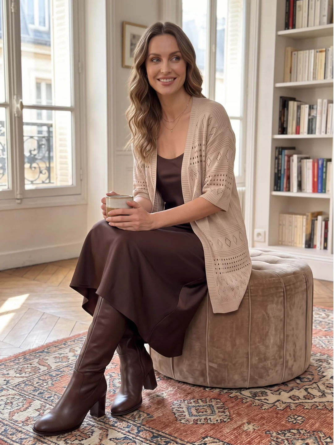 Marjorie | Openwork Knit Cardigan, Short Sleeve Open Front Summer Cover-Up