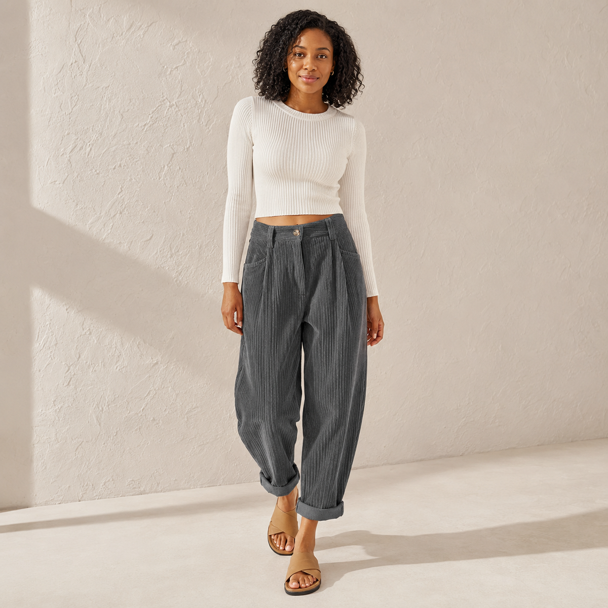 Bridget | High-Waist Corduroy Trousers