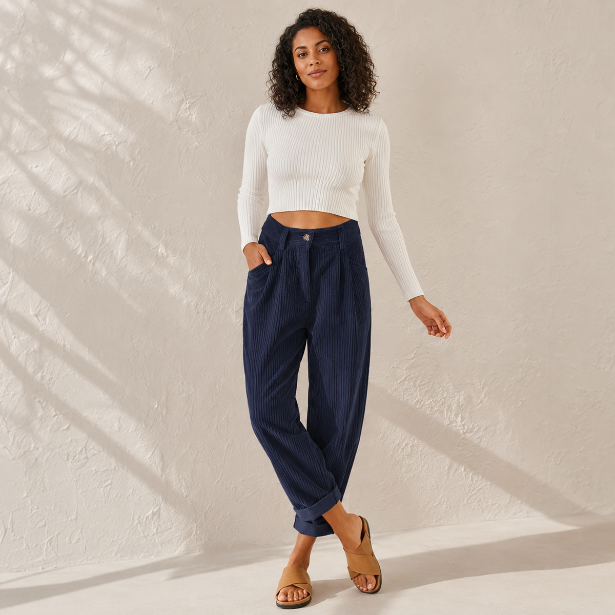 Bridget | High-Waist Corduroy Trousers