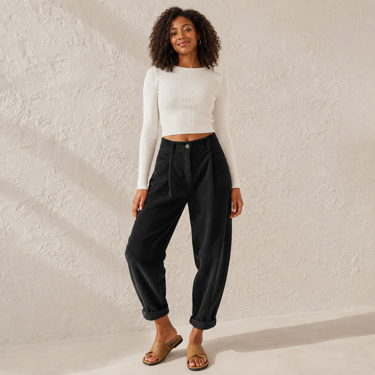Bridget | High-Waist Corduroy Trousers