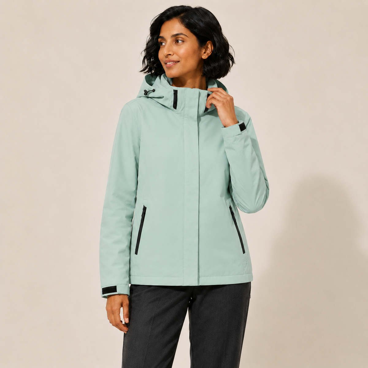 Odile | Elegant Short Rain Jacket with Double Closure