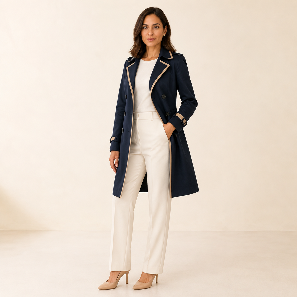 Celina | Lightweight Double-Breasted Trench Coat