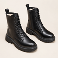Matilda | Fur-Lined Lace-Up Leather Ankle Boots