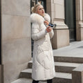 Cora Women's Long Puffer Coat with High Collar and Quilted Design
